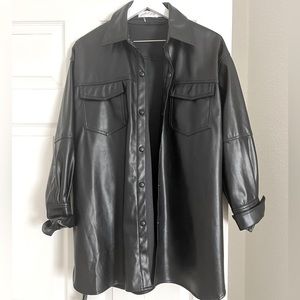 Petal & Pup Faux Leather Shacket